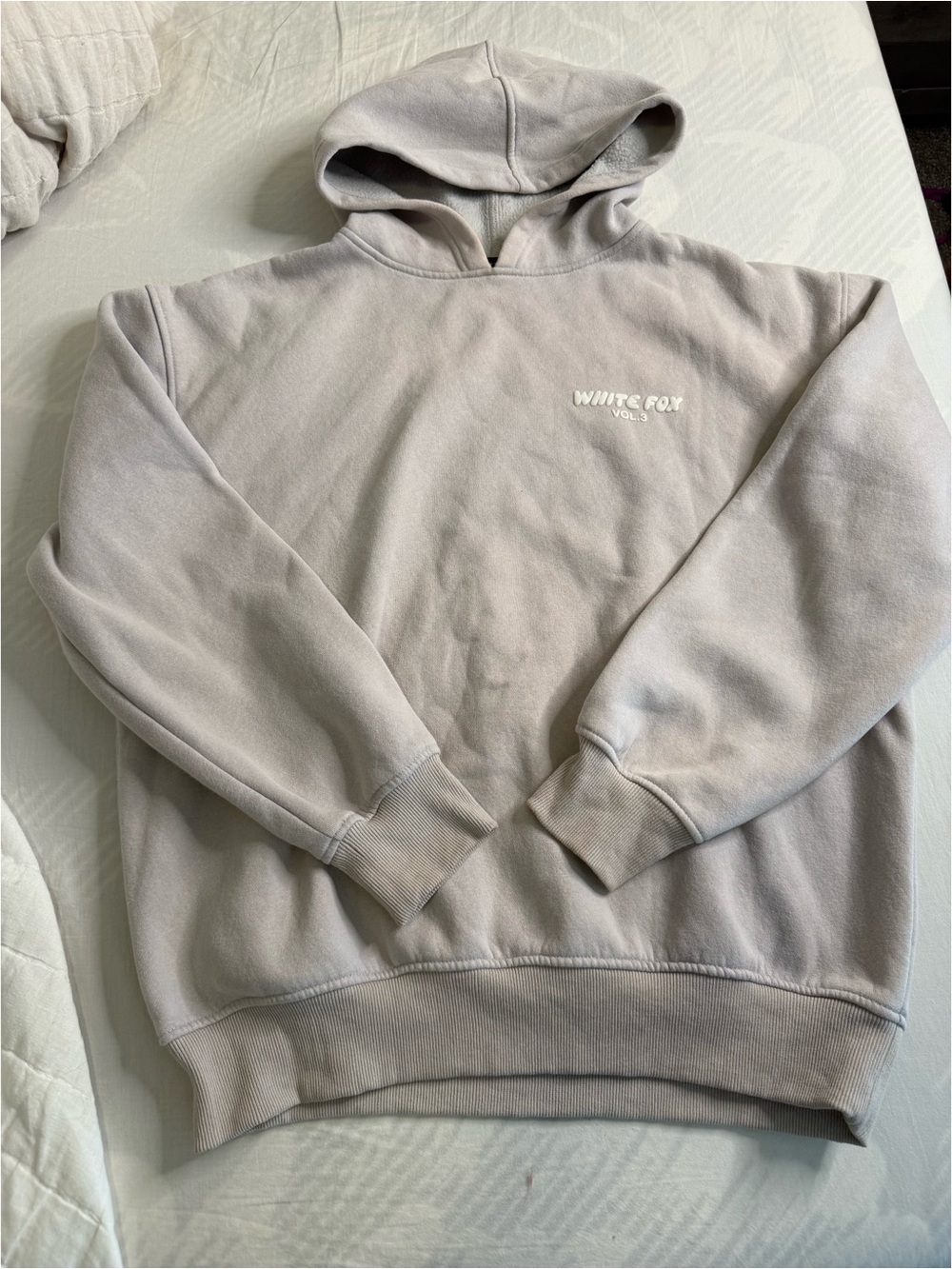 Cream Oversized Logo Hoodie - Women's Top - Picture 2 of 4